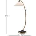 thumbnail image 2 of Natural Rattan New Brass Satin Black Lisbon Floor Lamp, 2 of 6