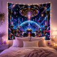 thumbnail image 2 of Moon Stars Vivid with Cosmic Raised Circular Platform, Mystical Fantasy for Space Lovers, Galaxy Room Decor, Graduation Gift, Tapestry Wall Hanging for Bedroom and Dorm, 2 of 7