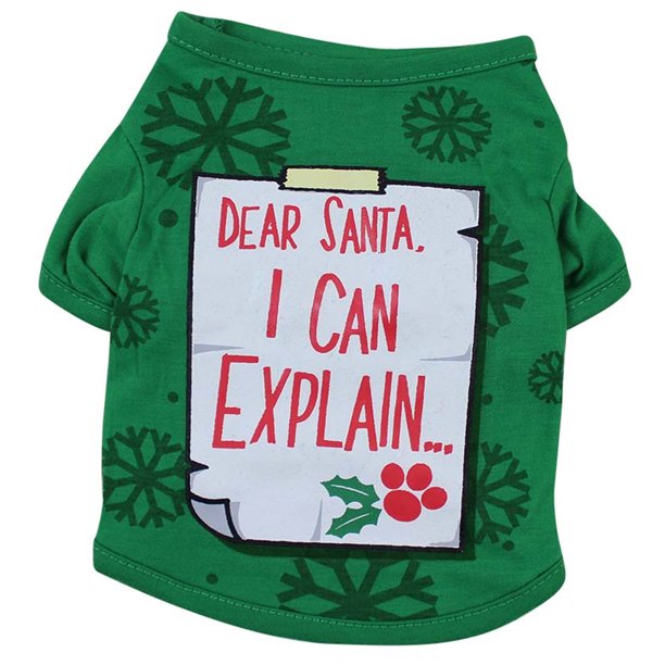 Camisa de perro Camiseta de Navidad para perros Camiseta de mascota Camiseta de Navidad para pe Carevas Camisa de manga corta