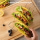 thumbnail image 3 of Juego de 3 soportes para tacos, soporte para conchas de taco de acero inoxidable, platos de bandeja para tacos para accesorios de regalos de barra de tacos, capacidad para 4 tacos cada uno, apto para horno para hornear brillar Electrónica, 3 of 5