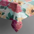 thumbnail image 5 of Pioneer Flower Floral Print Pattern Square Tablecloth,Waterproof Square Table Cover,Wipeable Spillproof Washable Table Cover for Home Kitchen Party Decor 52"x52"(132x132cm), 5 of 6