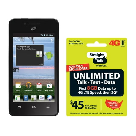 Refurbished Straight Talk Huawei Ascend Plus H881C Prepaid Smartphone with BONUS $45/30-Day Plan