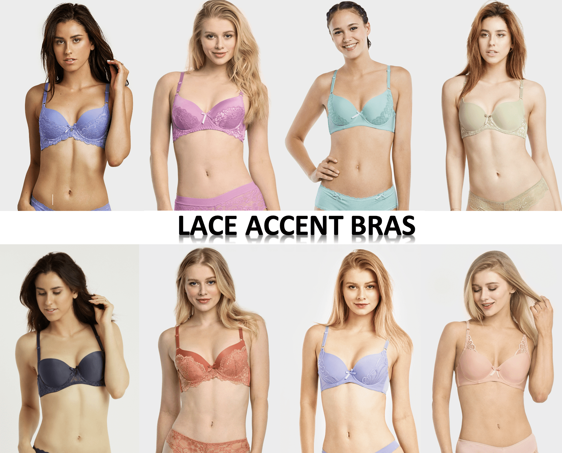 247 Frenzy Women's PACK OF 6 Assorted Color Mystery Everyday Sofra Mamia Bra Bundle BR6MYST (36B)