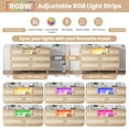 thumbnail image 5 of TROPOW Natural Rattan Dresser for Bedroom with LED Light and Charging Station, 6 Drawer Double Dressers, Modern Wooden Dresser Chest, Beside Table for Closet, Nursery, Living Room, Natural, 5 of 7