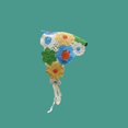 thumbnail image 1 of Pañuelo para la cabeza con cordones de estilo dulce, diadema de punto fresca y pequeña con forma de girasol, bufanda triangular, diadema para acampar en verano, 1 of 6