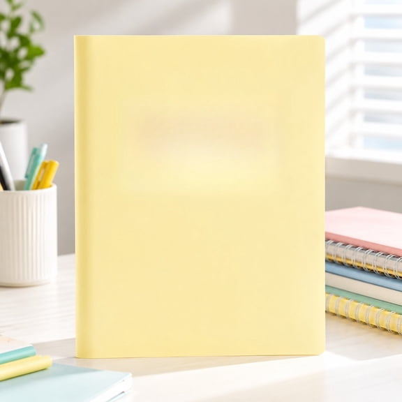 Poly 2 Pocket Plastic Folder with Prongs, Pastel Yellow – Durable School & Office Document Organizer