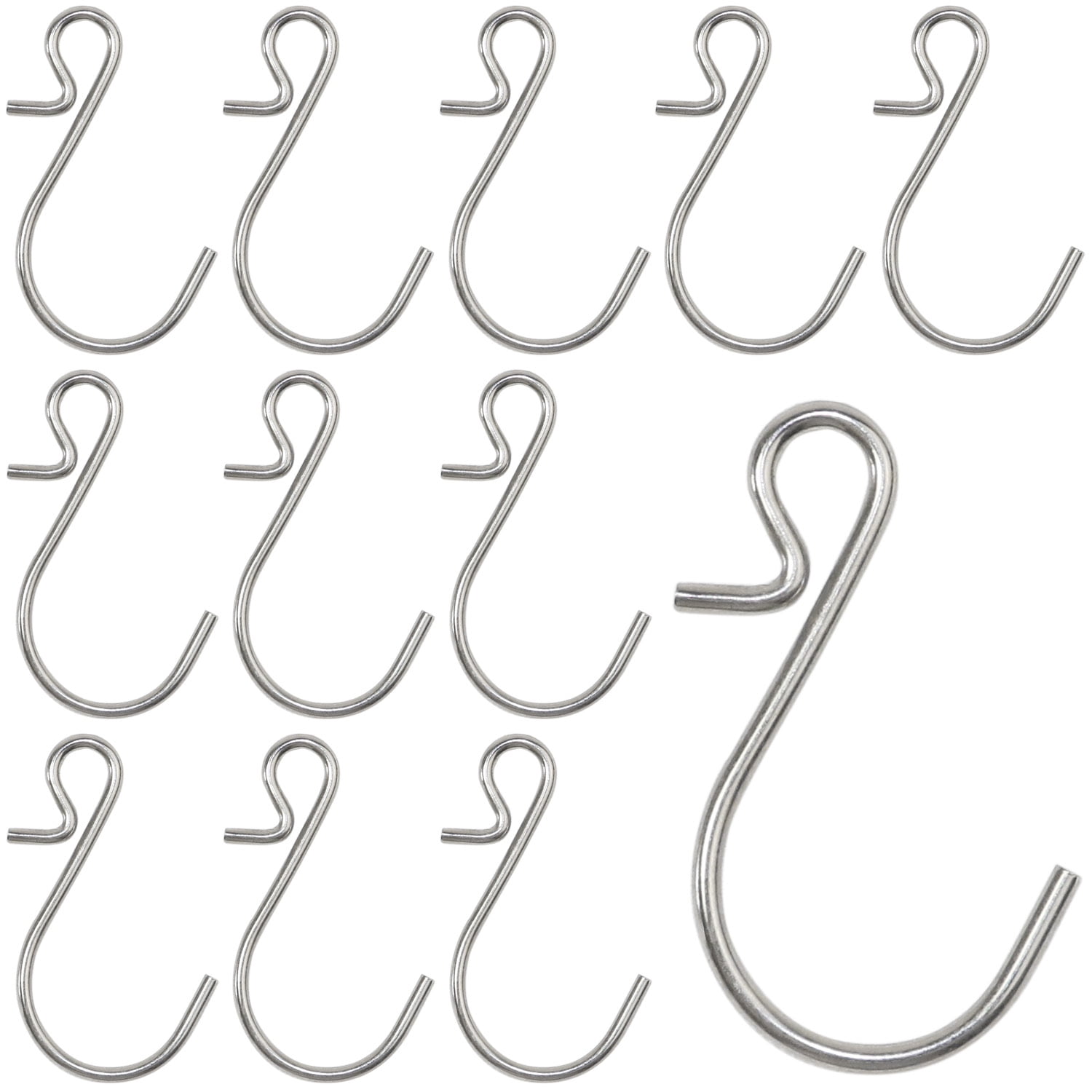 60 Pcs 1.5" inch Small Zinc Plated Steel S Shape Type Utility Hooks Hangers Hook 