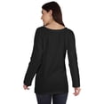 thumbnail image 4 of Inkmeso Solid Raglan Full Sleeve T-shirt For Women Scoop Neck Baseball Tee Casual Tops, 4 of 7