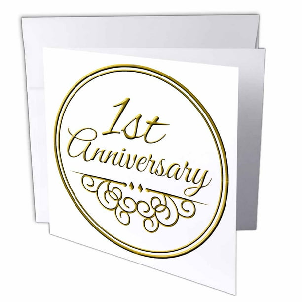 Rose 1st Anniversary Gift Gold Text For Celebrating Wedding Rose 1st Anniversary Gift Gold Text