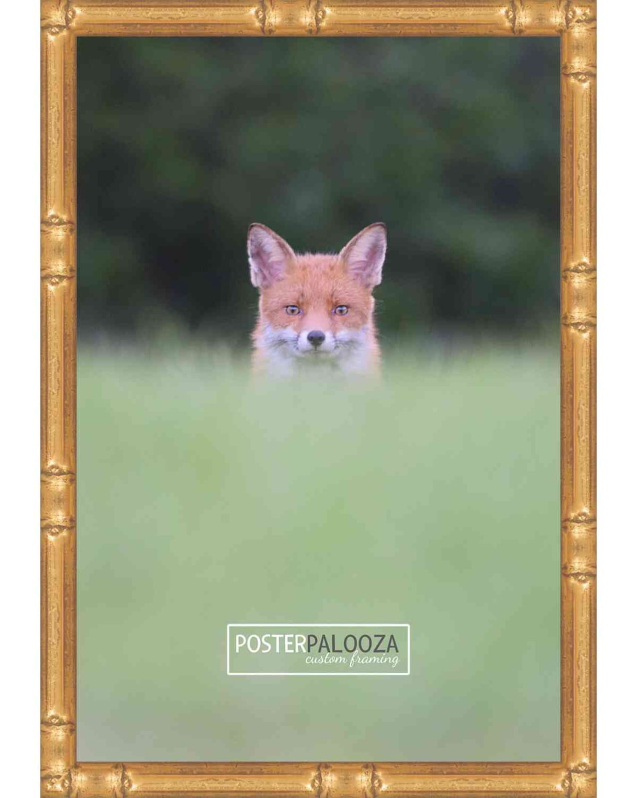 18x24 Gold Thin Bamboo Picture Frame - UV Acrylic, Foam Board Backing, Hanging Hardware
