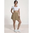 thumbnail image 6 of Women'S High Waisted Pleated Mini Skirt A-Line Tennis & School Skirt Khaki L, 6 of 9