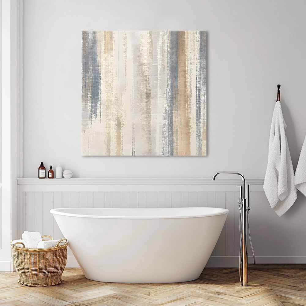 Abstract Beige Canvas Wall Art, Blue Gradient Mottled Texture Modern Art Framed Wall Decor Modern Artwork Prints Painting for Living Room, Bedroom, Kitchen & Cafe Decor 20x20 Inch