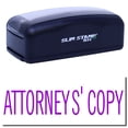 thumbnail image 1 of Large Pre-Inked Attorney's Copy Stamp, Slim 1854, Ultra Slim Design, Impression Size 1-13/16" by 2-1/2", Up to 25,000 Impressions - Purple Ink, 1 of 10