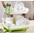 thumbnail image 4 of 2 Tier Kitchen drip Tray Dish Plate Rack Storage Dryer Drainer Large Organizer, 4 of 14
