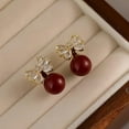 thumbnail image 6 of Christmas Earrings for Women Pearl Bow Earrings Xmas Holiday Christmas Jewelry Gifts Outfits Stocking Stuffers 2025, 6 of 13