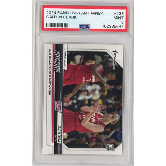 Graded 2024 Panini Instant WNBA Caitlin Clark #236 Rookie RC Basketball Card PSA 9 Mint