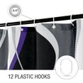 thumbnail image 5 of Black and Purple Shower Curtain, Abstract Modern Grey and Purple Bathroom Decor Accessories, Waffle Weave Textured Fabric Shower Curtain Set with Hooks, 72x72, 5 of 6