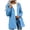 Sky Blue-02, variant on Perfectbot Women's Long Hooded Raincoat Color Block Full Zip Waterproof Windbreaker Jacket with Pockets