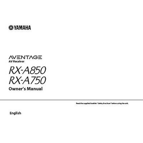 Instruction Manual ONLY for Yamaha RX-A850 RX-A750 Receiver Owners Manual REPRINT