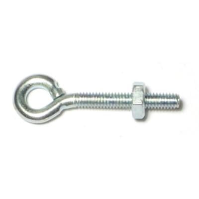5/32"-32 x 1-5/8" Zinc Eye Bolts with Nuts (15 pcs.)