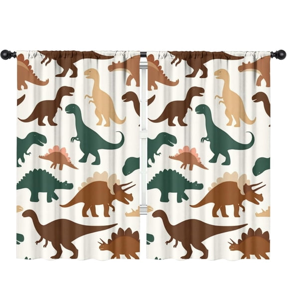 Blackout Kids Curtains,Cute Dinosaur Pattern Childrens Insulated Curtains Set Of 2,Bedroom Essentials,Toddler Room Decor 52x84in(132x213cm)