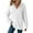 White, variant on Women's Waffle Knit Jacket Full Zip Up Hoodies Long Sleeve Casual Sweatshirt Hooded Coat Fall Tops with Pockets White XXL