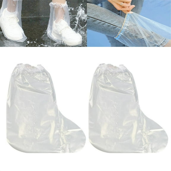 10 Pairs Plastic Waterproof Shoe Covers,Clear Disposable Boot Covers,Elastic Band Shoe Protectors,Non-Slip Outdoor Rain Shoe Covers,for Women and Men By Scheam