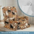 thumbnail image 2 of SCRAWLGOD Halloween Stretch Recliner Covers 4-Pieces Reclining Cover 1 Seat Recliner Chair Slipcovers Furniture Protector for Dogs Cats Pets, Ghost Cat Skull Rainbow Spider Web Print Brown, 2 of 7