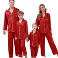 thumbnail image 2 of Conjunto de pijama de dos piezas para niños, con camiseta y pantalón de color liso de manga corta y Navidad., 2 of 6