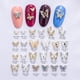 thumbnail image 4 of Joyas para decoración de uñas Mariposa de metal 3D Accesorios para uñas Mariposa hueca Micro diamante Uñas de diamante, 4 of 6