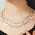 thumbnail image 3 of CZ Tennis Butterfly Charm Choker Necklace Yellow Gold Plated Bridal Chic Jewelry, 3 of 9