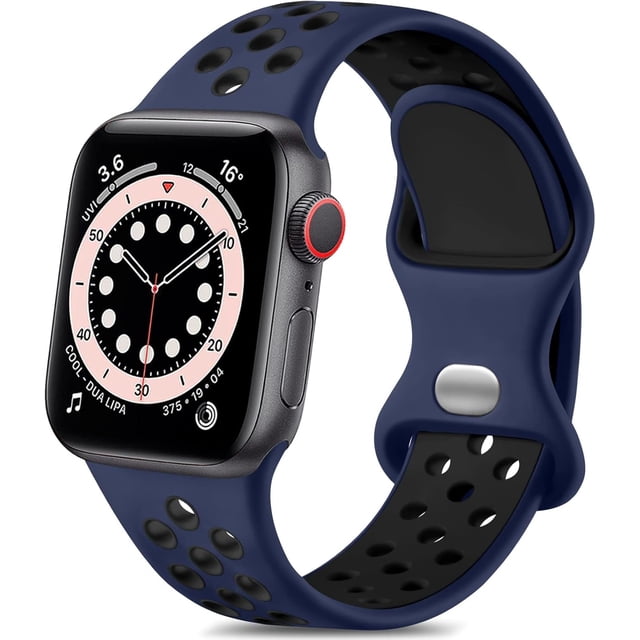 Correas Compatible con Apple Watch 38mm 40mm 41mm 42mm 44mm 45mm 46mm 49mm, Correa Deportiva Silicona con Agujeros de Aire Transpirables para iWatch Series 11 10 9 8 7 6 5 4 3 2 1 SE Ultra