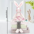 thumbnail image 3 of Easter Bunny Plush Doll, Striped Long Legs Sitting Design, 37Cm Height Cute Creative Gift For Spring Familyren's Easter Decorations New Arrival Plush Toy, 3 of 7