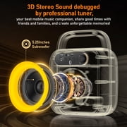 JYX Bluetooth Speaker, Portable Party Speaker with Wired Microphone, DJ Lights, Supports TF Card/ USB, 24H Palytime, D50