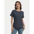 thumbnail image 6 of Women's Lightweight Soft T-Shirt - Crew Neck, Curved Hem, Comfortable & Lounge Top, Trendy Tee, 6 of 6