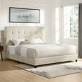 thumbnail image 4 of King Size Bed Frames Bridgevine Home King Size Beige Tufted Upholstered Platform Bed,Adjustable Bed Base, 4 of 16