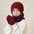 thumbnail image 5 of LIaqionyy Kids Winter Beanie Hat Scarf Gloves Set for Girls Boys 1-11Y Toddler Knitted Cap Touchscreen Mitten Neck Warmer, 5 of 5