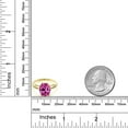thumbnail image 4 of Gem Stone King 14K Yellow Gold Pink Created Sapphire and Diamond Engagement Ring for Women (3.29 Cttw, Oval 10X8MM, Available in Size 5, 6, 7, 8, 9), 4 of 5