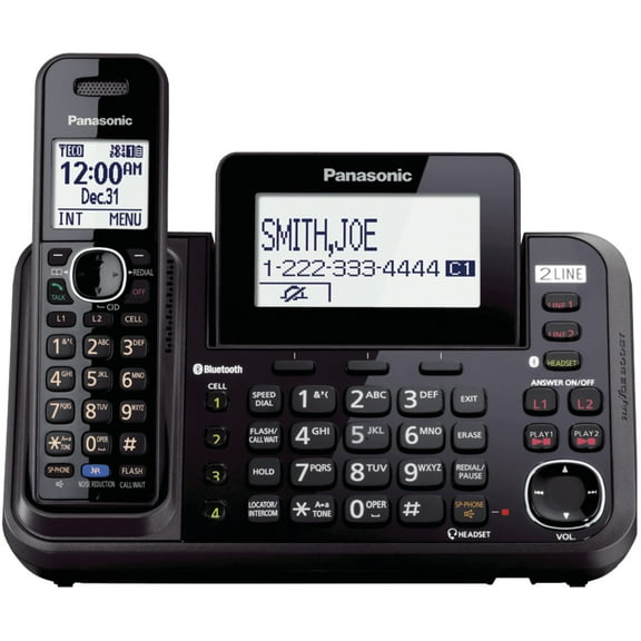 Panasonic Kx-tg9542b Corded Phone with Bluetooth, Black