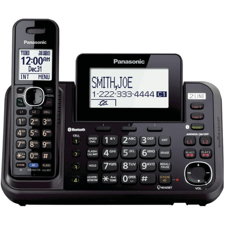 Panasonic Kx-tg9542b Dect 6.0 Link2cell 2-line 2-handset Bluetooth Phone (Best Multi Line Phone System For Small Business)