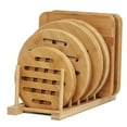thumbnail image 3 of KDFWDM Bamboo Trivets for Hot Dishes, Hot Pots and Pans, Heat Resistant Large Coaster for Kitchen, Hot Pads, Kitchen Essentials, Kitchen Decor for Table & Countertop, 3 of 7
