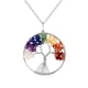 thumbnail image 1 of 7 Tree of Life Wire Wrapped Link Chain Pendant Necklace Reiki Natural Stone Crystal Gemstone Beads Necklace for Women Men, 1 of 5