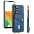thumbnail image 4 of Nalacover for Samsung A53 5G, Slim Case Wallet with Credit Card Holder, Back Flip Premium Leather Magnetic Clasp Kickstand Wirst Hand Strap Shockproof Cover for Samsung Galaxy A53 5G, Blue, 4 of 7