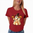 thumbnail image 6 of NOLDARES Halloween Shirts for Women Magical Halloween Shirt Cute Ghost Graphic Tees Spooky Season Casual Short Sleeve Fall Tops(Red,L), 6 of 7