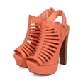 thumbnail image 5 of Speed Limit 98 EE50 Women Nubuck Peep Toe Caged Platform Hook and Loop Mule, 5 of 6