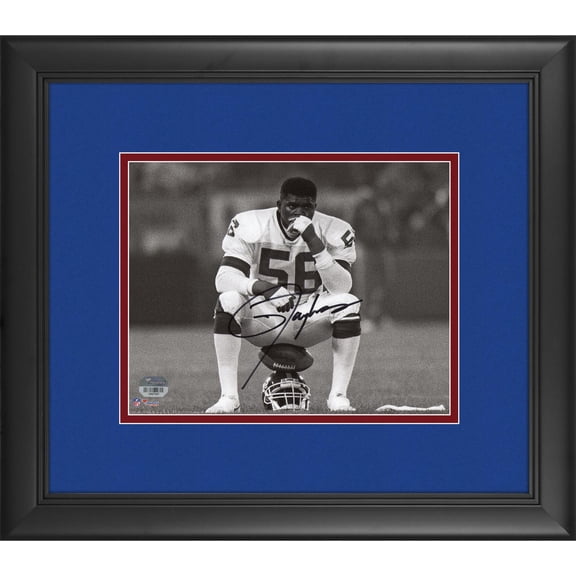 Lawrence Taylor New York Giants Framed Autographed 8" x 10" Helmet Sit Photograph - Fanatics Authentic Certified