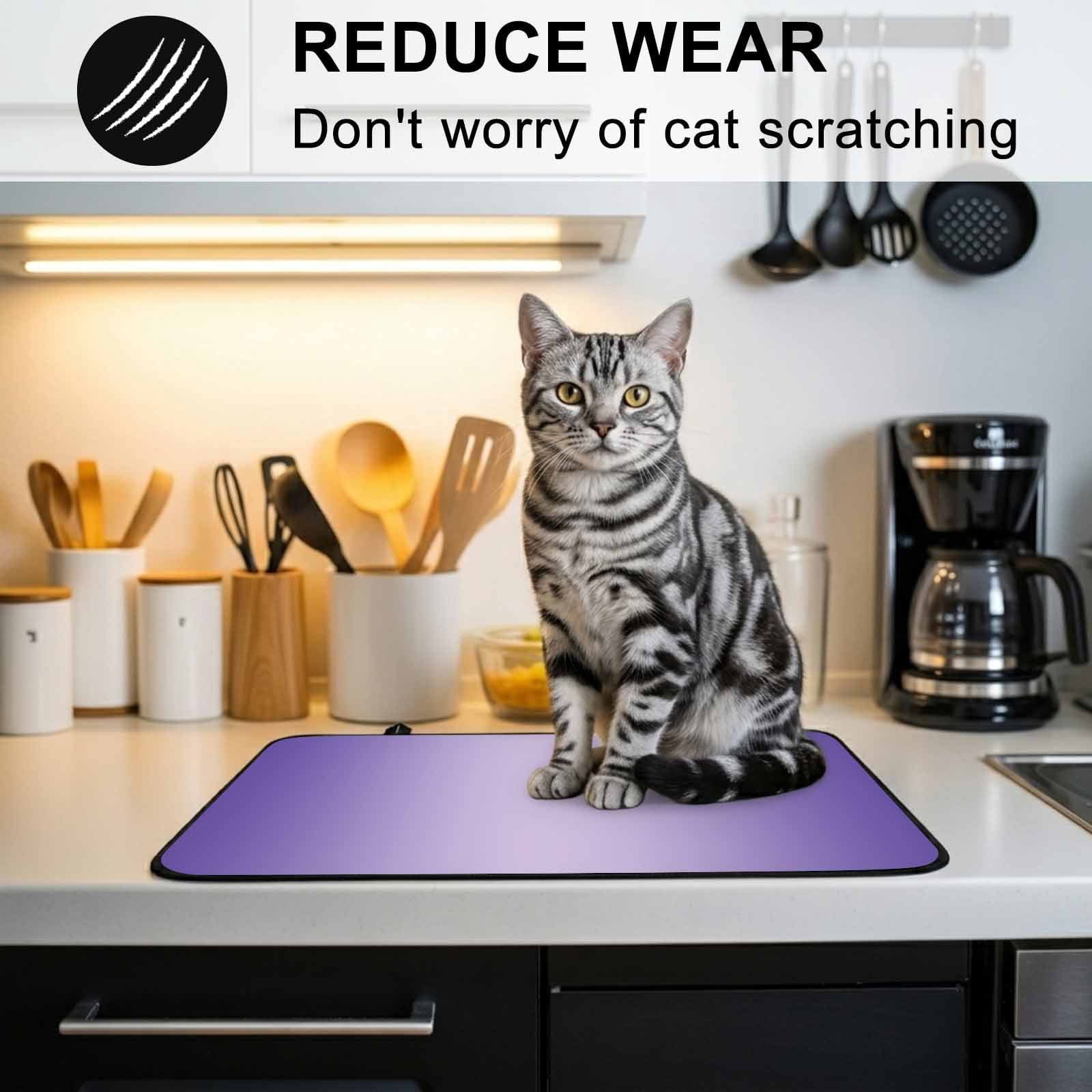 Purple Ombre Stove Top Cover for Electric Stove, Heat-proof & Non Slip Glass Top Stove Cover Protector, Modern Gradient Abstract Art Kitchen Flat Cooktop Rubber Mat 24x21 Inches
