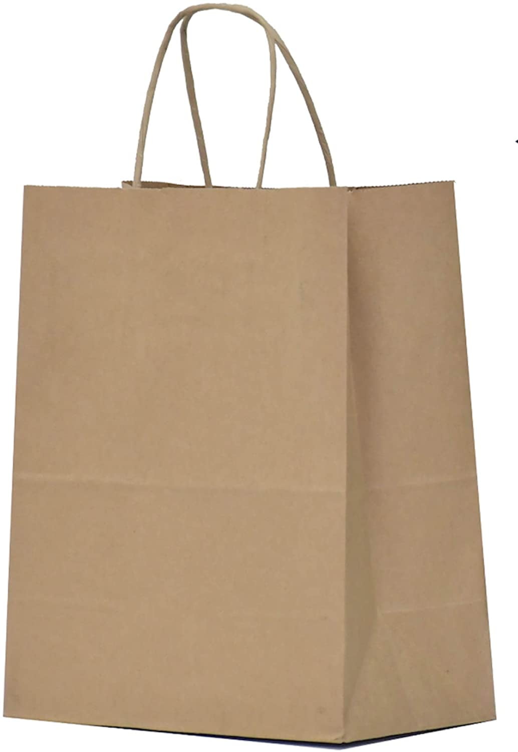 Medium BROWN PAPER CARRIER BAGS with HANDLES Sandwich/Lunch/Food/Fruit 8x4x10" 