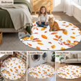 thumbnail image 5 of Orange Leaves Fall Round Area Rug 3Ft Washable Small Circle Rugs for Kitchen Entryway, Branches Birds Pine Cones Non-Slip Carpet Floor Mats Indoor Outdoor Carpet Runner Aesthetic Home Decor, 5 of 8