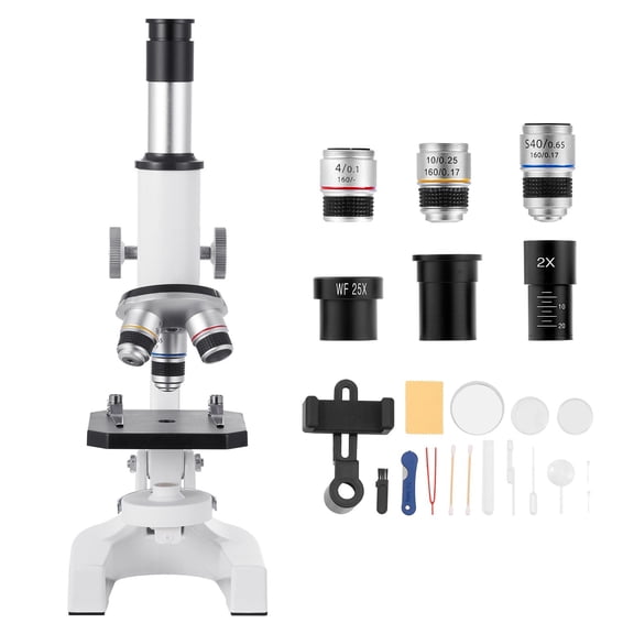 Microscope for Kids Adults, 40X-2000X Professional Compound Microscope Mobile Phone Adapter with LED Light, for Laboratory, School, Home, Education